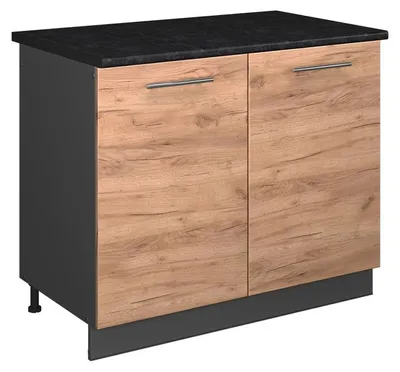 Produktbild von Spülenunterschrank Vicco Fame-Line Goldkraft Eiche/Anthrazit 100 cm, AP Anthrazit, Model 61935
