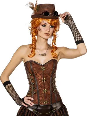 Produktbild von Korsage braun mit Verschlüssen Steampunk Pirat S