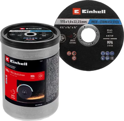 Image de EINHELL Disques à tronçonner, 711527, 115x1,0 mm, 100 pièces