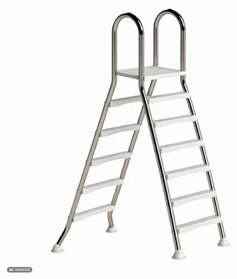 Produktbild von Eichenwald Poolleiter Modell 57 Hochbeckenleiter freistehend Beckenhöhe 1,50m/1,50m 5/5-Stufen