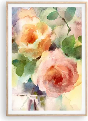 Produktbild von Gerahmtes Poster - Rahmen in heller Eiche - Rose Blume Garten - 70x100 cm - Wand Bild - Wanddeko - Wandbilder - Wandposter - Bilderrahmen - Bilder - Kunstdruck - Wandbild - P2NPA70x100-3910