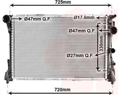 Image de VAN WEZEL 30002575 Radiateur Radiateur à eau Radiateur moteur adapté pour MERCEDES-BENZ Classe C Berline (W204) Classe C Break (S204) Classe E Berline
