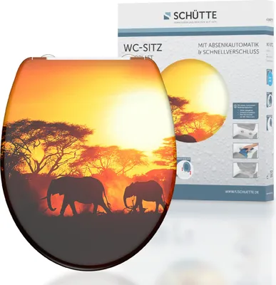 Obrázek produktu pro SCHÜTTE WC sedátko AFRICA, WC sedátko z duroplastu s měkkým zavíráním a rychloupínáním, WC sedátko