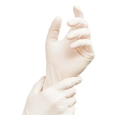 Produktbild von 100x Latex Einweghandschuhe weiß ungepudert Größe S