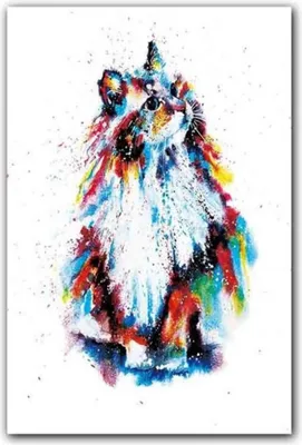 Produktbild von TPFLiving Kunstdruck LW-802 (OHNE RAHMEN) Poster - Leinwand - Wandbild - Hochauflösender Giclée-Druck, langlebig und hochwertig - Grafitti Art - Bunte Tiermotive - Größe: 100x150cm