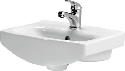Zdjęcie produktu dla Ceramiczna Umywalka Cersania NEW 40 cm - Meblowa/Wisząca z Otworem na Armaturę, Biały, Kształt Zaokrąglony