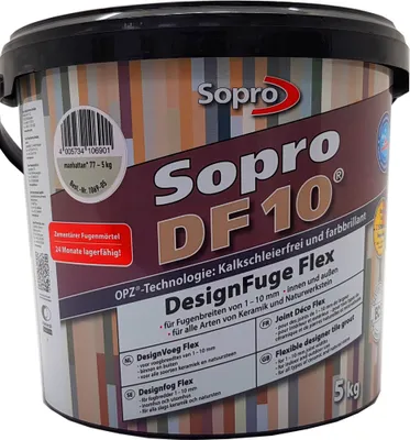 Produktbild von Sopro DF 10 Fliesen 5 kg Design Fuge Fugenmasse Fugenmörtel 1-10mm manhattan-77