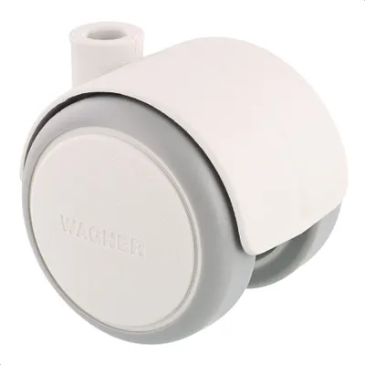 Produktbild von WAGNER Design Möbelrolle / Doppelrolle SOFT - Durchmesser Ø 50 mm, papyrusweiß / grau, Tragkraft 50 kg - 01670501