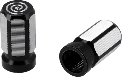 Produktbild von Set: 2x Ventilkappe "Hexagon", Schwarz eloxiert