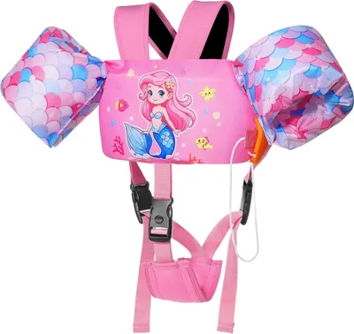 Produktbild von Schwimmweste für Kinder mit verstellbarem Gurt - Rosa Meerjungfrau Thema