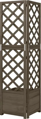 Produktbild von "2026 Aktion" Eck-Spalier mit Pflanzkasten Grau 40x40x150cm Massivholz Tanne - NeuMöbel6211488