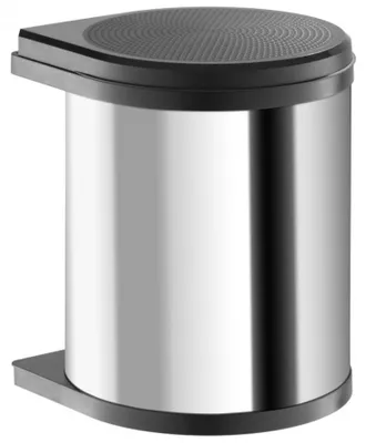 Produktbild von Hailo Abfallsammler 3512031 schwenkbar Mono 12 Liter Edelstahl poliert schwarz