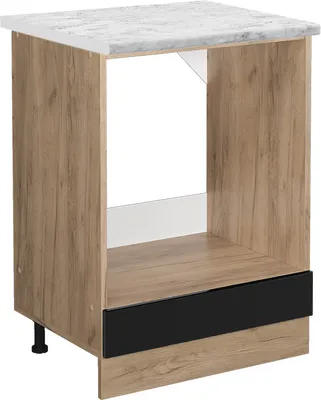 Produktbild von Herdumbauschrank Vicco R-Line Schwarz Hochglanz 60 cm AP Marmor, Model 46519