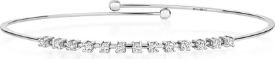 Produktbild von Funkelndes Feuer Moderner 18 Karat (750) Weißgold Damen - Diamant Armreif Brillant-Schliff 0.42 Karat G - SI VS - 2mm; TRS2131918KW
