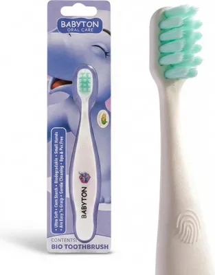 Produktbild von Babyton Bio-Zahnbürste aus Mais, weich & umweltfreundlich, ergonomischer Griff