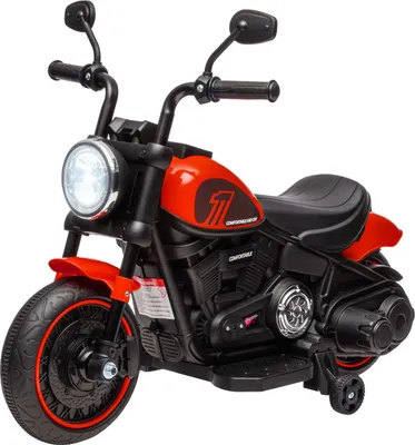 Produktbild von Kindermotorrad Kinder Elektro-Motorrad Elektrofahrzeug Kinderfahrzeug mit 2 abnehmbaren Stützrädern, 3 km/h, für 1,5-3 Jahre, Rot