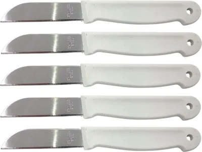 Produktbild von Obstmesser 5er-Set Schälmesser Gemüsemesser Küchenmesser Messerset rostfrei, Farbe:weiß