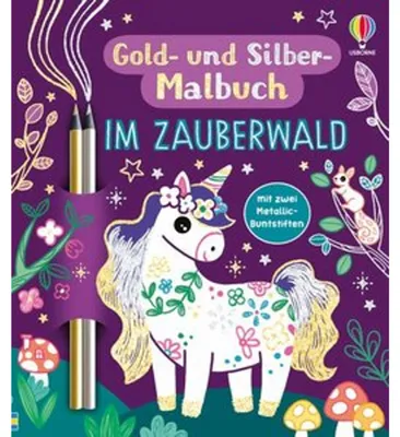 Immagine prodotto di Libro da colorare a tema oro e argento: Nel magico bosco