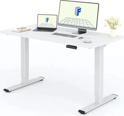 Zdjęcie produktu dla Stół regulowany elektrycznie QE1W-4824-EUV4, 120 x 60 cm, biały
