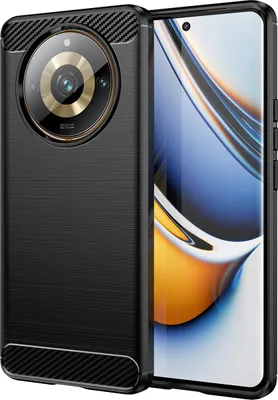 Produktbild von Hülle für Realme 11 Pro Carbon-Faser Weich TPU Silikon Stoßfest Handyhülle Schwarz