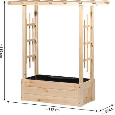 Produktbild von dobar Pflanzkasten Pergola aus Holz, Natur, 117x39x119 cm