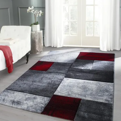 Productafbeelding van Ayyildiz Moderne en design vloerkleden Red 80x150 cm Modern Desing gesneden Tapijt Geruit