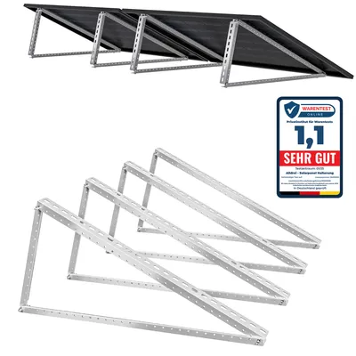 Produktbild von Balkonkraftwerk Halterung 120cm, 4 Stück, Geeignet für Flachdach/Garten/Wand, Solarpanel Halterung für 2 Module, 0% MwSt.