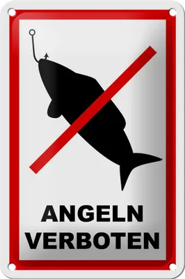 Produktbild von Blechschild Hinweis 12x18cm Angeln verboten Schild