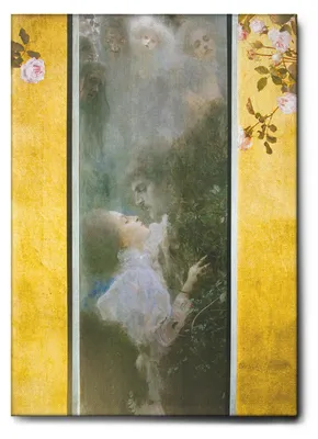 Produktbild von Giallobus - Liebe - Gustav Klimt - 70L x 100W cm - Bild - Leinwand mit Standardrahmen