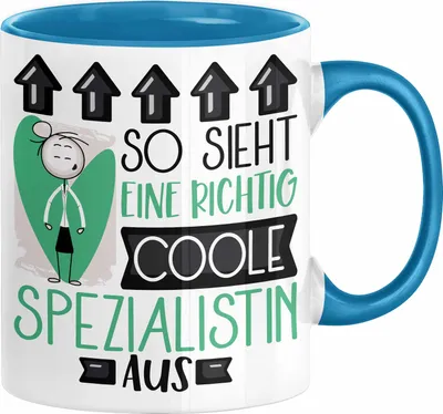 Produktbild von Spezialistin Geschenk Tasse Lustig Geschenkidee für Spezialistin Geburtstag So Sieht Eine Richtig Coole Spezialistin Aus Frauen Spruch (Blau)