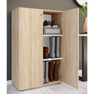 Produktbild von VCM XL Holz Großer Schuhschrank Schuhregal Groß Stiefel Dielenmöbel Lona 3 Fächer