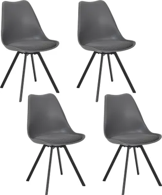 Image de Chaise Avec Coussin Atome Gris - Lot De 4
