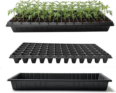 Imagen del producto de Caja de inicio para semillas con 72 celdas, 10 juegos, de 53,3 x 28,9 cm, para el cultivo de plántulas