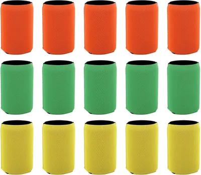 Imagen del producto de Enfriadores para latas de cerveza - Juego de 15 - Fundas para latas - Aislamientos para latas - Fundas de neopreno para latas - Fundas estándar para latas - Ideales para fiestas al aire libre