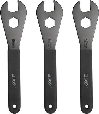Produktbild von Fahrrad-Kegelmutternschlüssel Set, 17 mm 18 mm 19 mm, Kohlenstoffstahl, rostfrei, für Fahrradreparatur