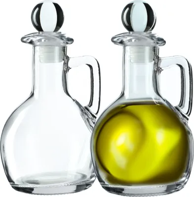 Image de KADAX Carafe à huile avec anse, bouteille d'huile avec bouchon, bouteille en verre pour épices liquides set de 2 x 100ml