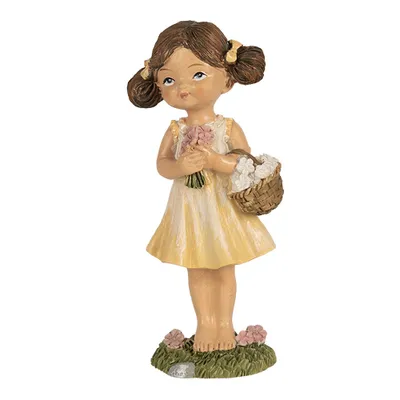 Image de Clayre & Eef Figurine de fille 13 cm jaune Polyrésine
