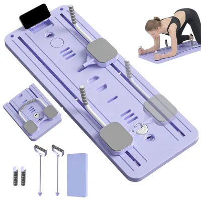 Image de Planche de Pilates Reformer pliable et compacte, avec minuterie, 5 en 1