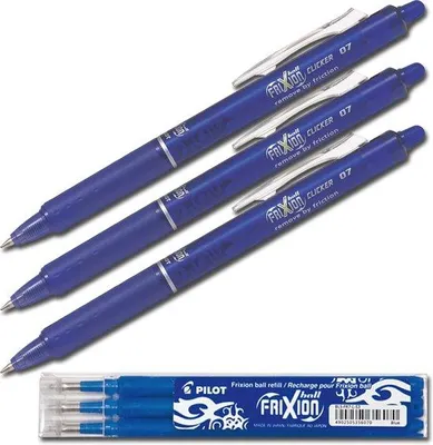 Productafbeelding van Erasable Rollerball Pen Set - 3 inktpennen met 0.7mm punt