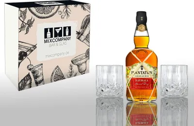 Produktbild von Plantation Rum Geschenkset Xaymaca Special Dry 0,7L (43% Vol) + 2x Tumbler Kristalloptik- [Enthält Sulfite]