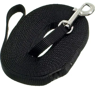 Image de Laisse d'entraînement Flamingo Art Sportiv Plus noire 10 m x 15 mm Noire 10 m x 15 mm