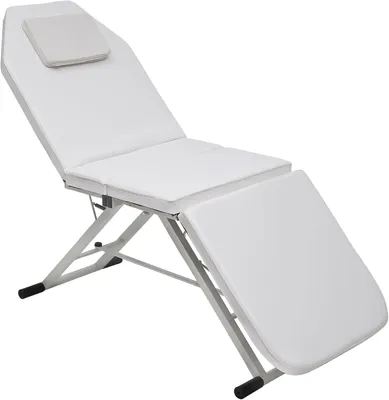 Immagine prodotto di Sedia massaggiante portatile - Lettino da massaggio pieghevole - Massaggio professionale - Regolabile in altezza - 180 x 60 cm - Bianco