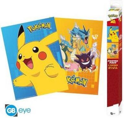 POKEMON Set 2 Chibi Posters - Farbige Charaktere (52x38)