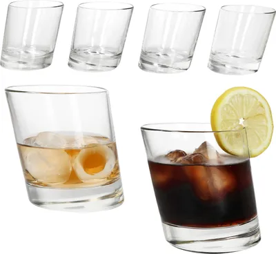 Obrázek produktu pro 6x sklenice na whisky Pisa 250ml tumbler D.O.F. sklo Scotch na silném podstavci