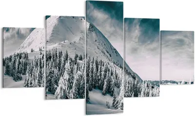 Produktbild von Bild auf Leinwand - Leinwandbild - 5 Teile - Dunkel Himmel Berg - 125x70cm - Wand Bild - Wanddeko - Wandbilder - Leinwanddruck - Bilder - Wanddekoration - Leinwand bilder - Wandbild - EA125x70-4459