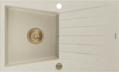 Produktbild von Mexen Cesar Granitspüle mit einem Becken und einer Abtropffläche 775 x 470 mm, Beige, Siphon Gold - 6514771010-69-G
