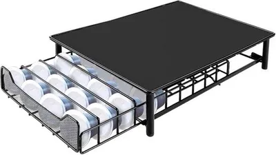 Productafbeelding van Metalen capsuleshouder voor koffiepads - 60 capsules, 42 x 28 x 9,5 cm