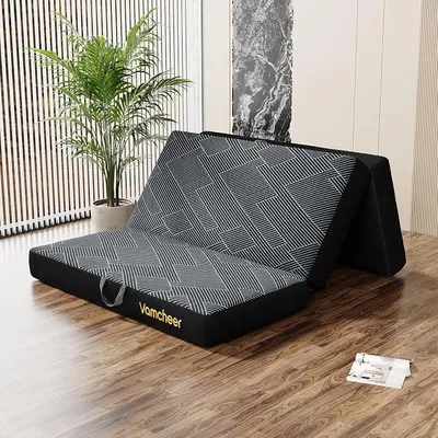 Imagen del producto de Colchón plegable de espuma viscoelástica, color gris, 90x200x15 cm