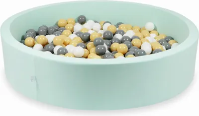 Immagine prodotto di Piscina a secco di menta 130x30 con 600 palline: Beige, Grigio, Bianco