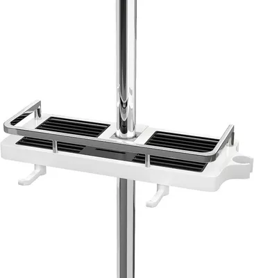 Produktbild von PolkaHome® Duschablage für Duschstange, ohne Bohren, weiß, für 18-25 mm
